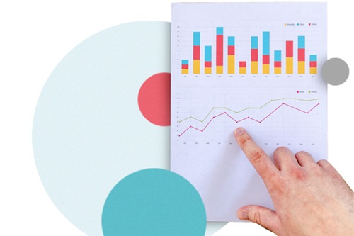 Hand pointing at a chart