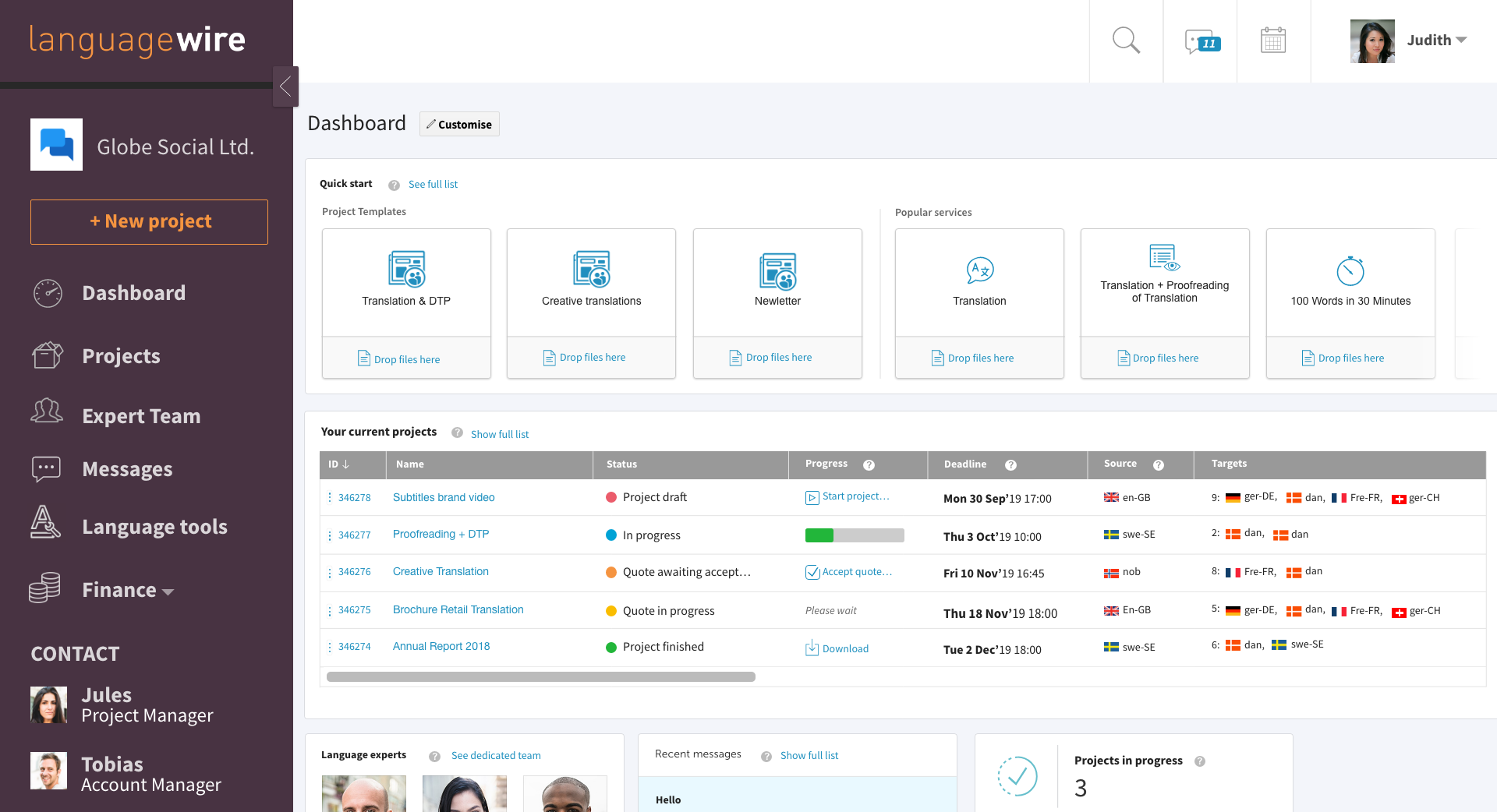 Plataforma de contenido de LanguageWire