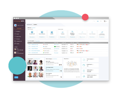 Platform cover - Screenshot van LanguageWire Platform