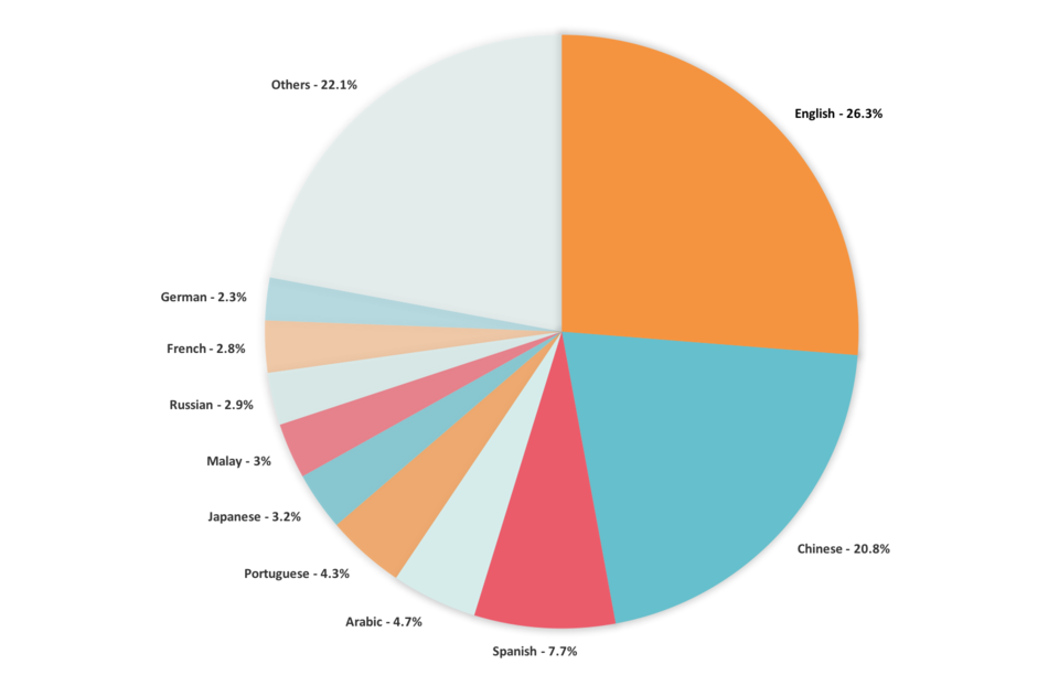 Internet use by language